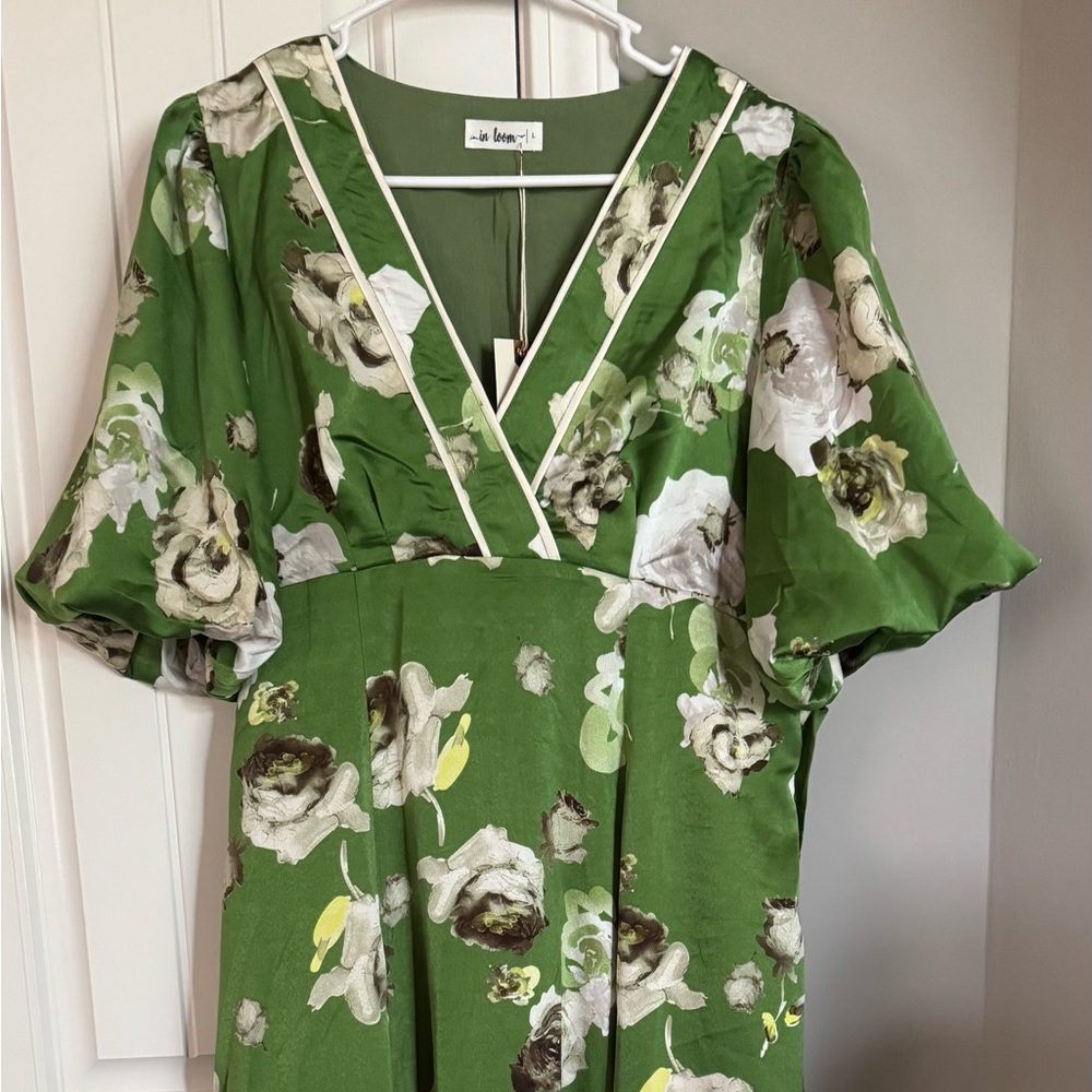 In Bloom Olive Green Dress